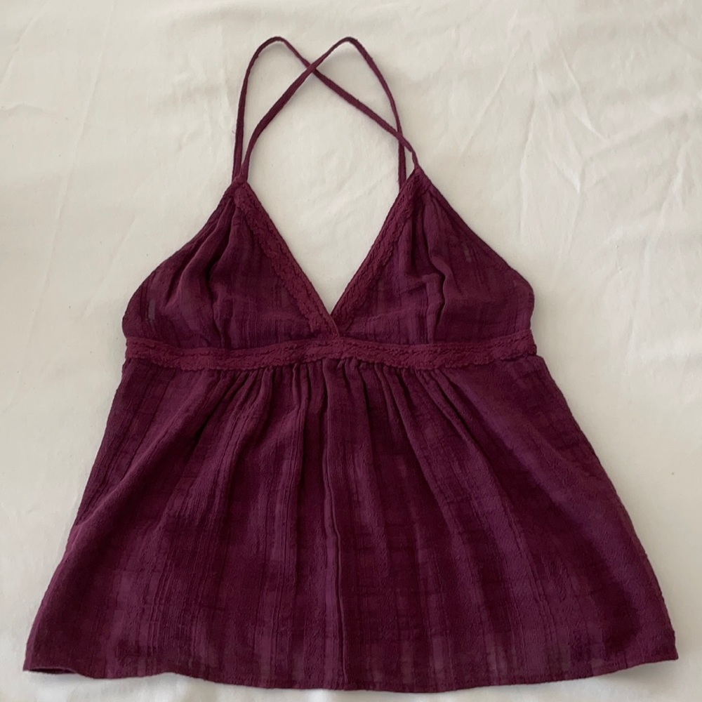 Maroon babydoll style tank.
